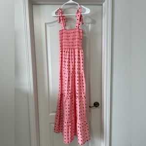 Pink and red maxi dress